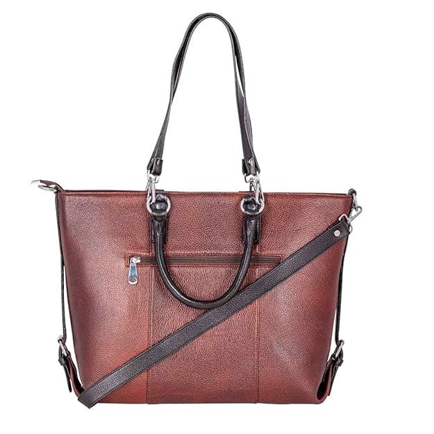 Leather Shoulder Laptop 3 Handle Bag for Women - Image 6